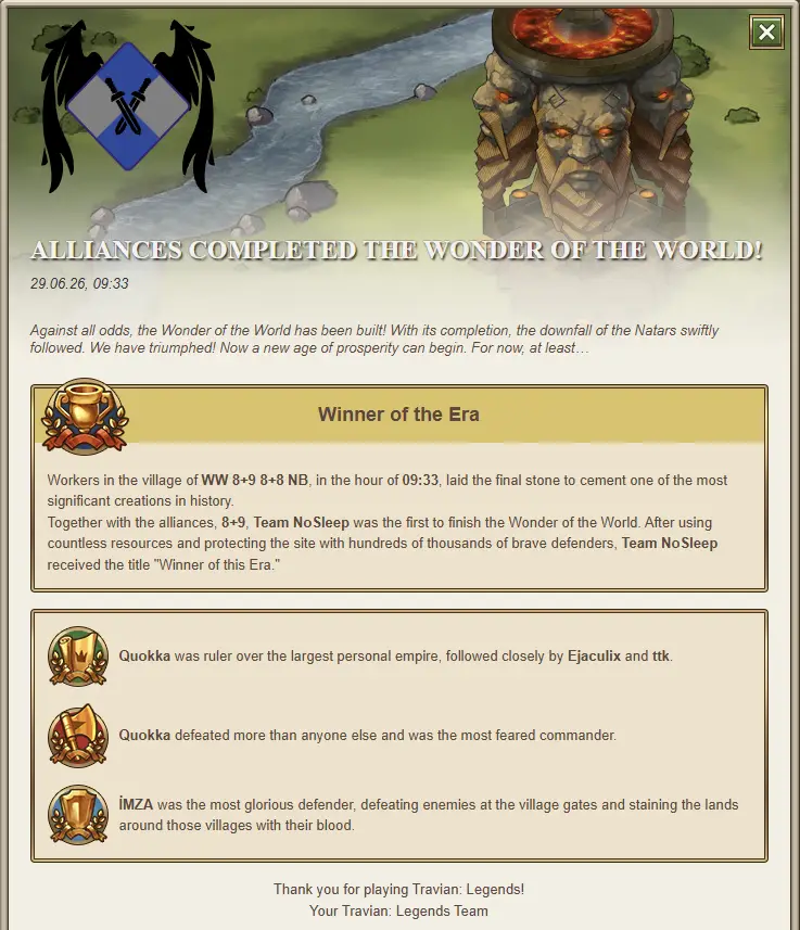 America 100: Won by 8+9 (Jun 2026)